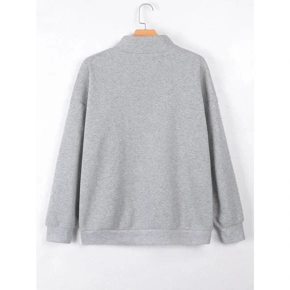 🌟 minimalist Half Zip Kangaroo Pocket Sweatshirt - Picture 4 of 11